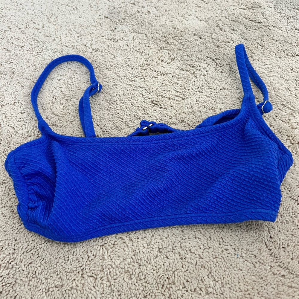 Vibrant Blue Textured Bikini Top